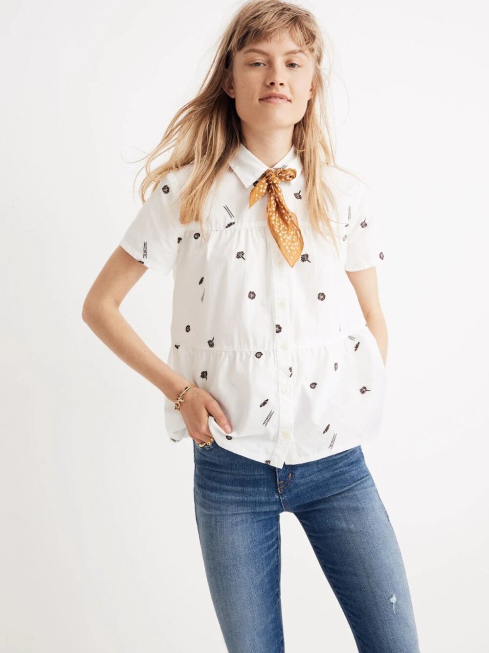 Madewell Seamed Button-Down Shirt in El Rancho NWT!